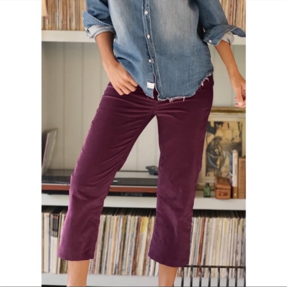 Frank & Eileen Kinsale High-Rise Velvet Feel Cord Raw Frayed Hem Pant Size 6